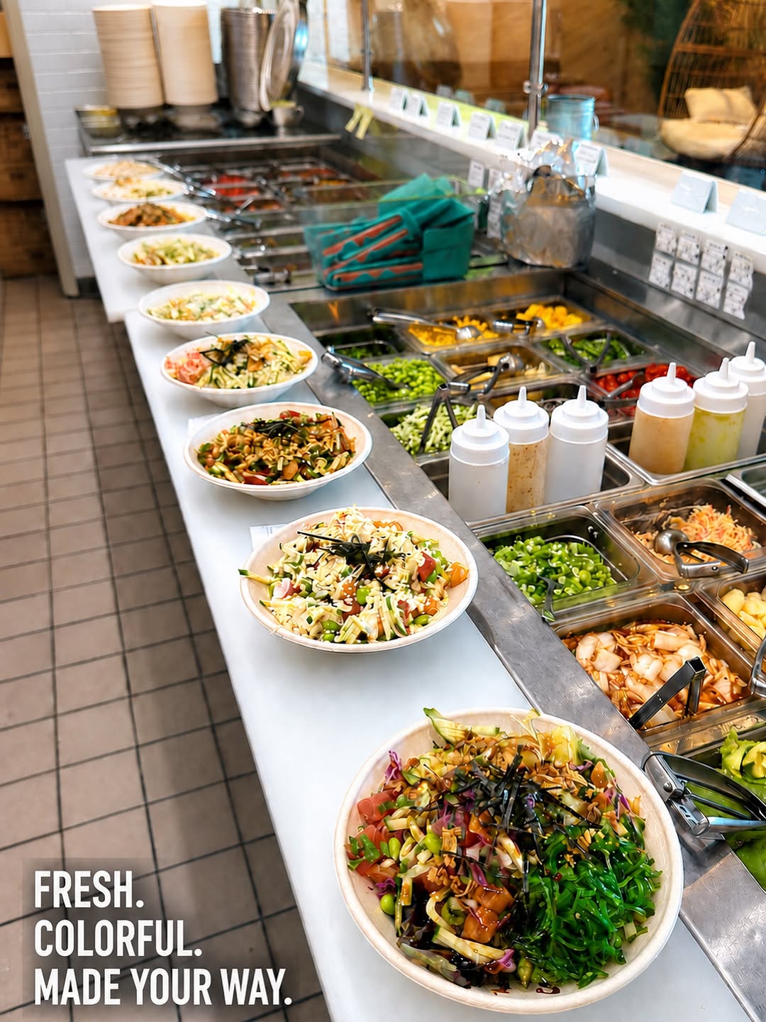 Fresh, colorful, and made just the way you like it! 🥗✨ Choose your favorite base, protein, fresh toppings, and sauces to create your perfect poke bowl. Every bowl is packed with flavor and made fresh for you! 🌿🥑🐟 Stop by and build yours today! #FreshPoke #FreshIngredients #HealthyEating #PokeLovers #MadeFresh #Foodie#edina #minnesota