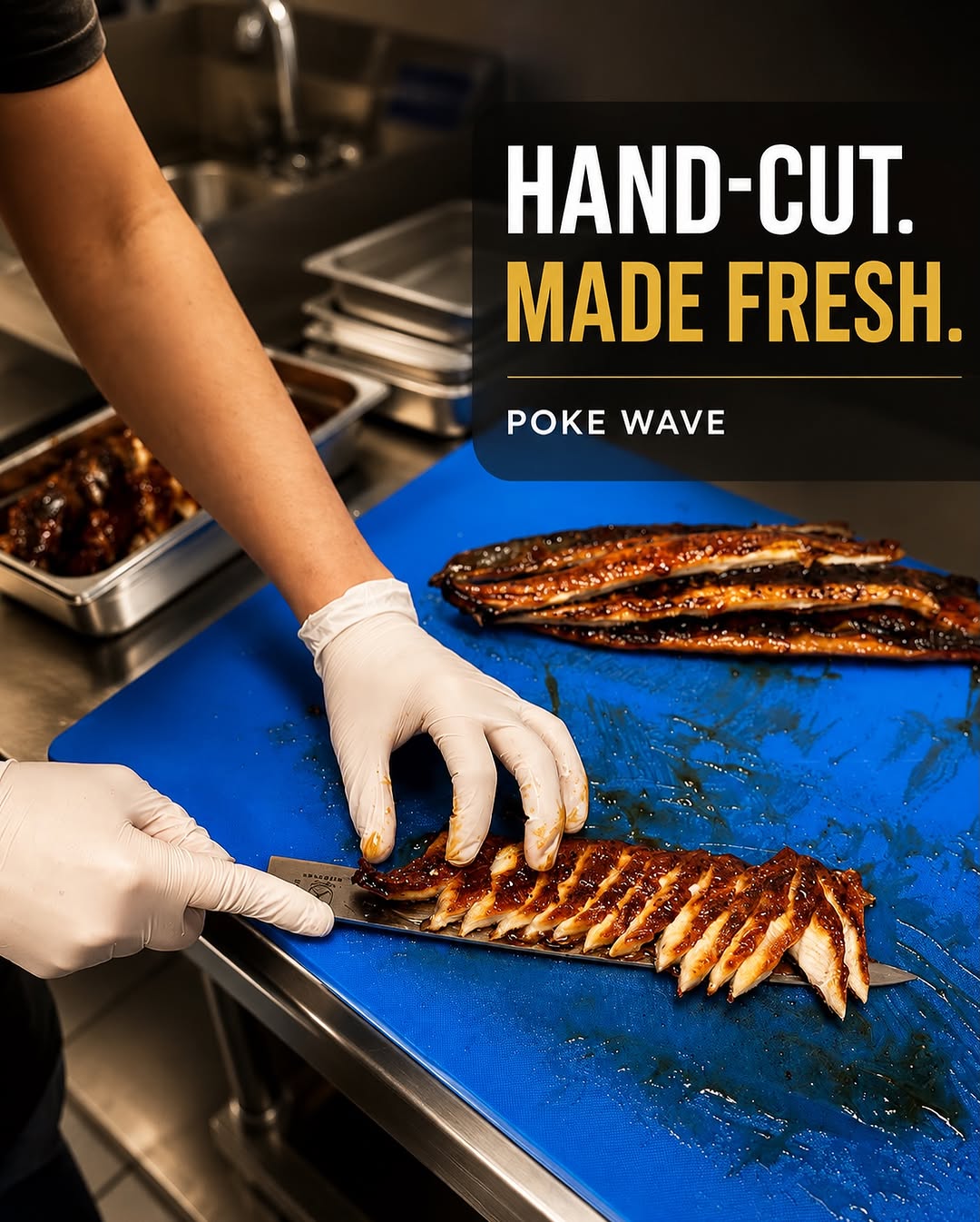 Freshly sliced, glazed to perfection, and prepared with care. 🔥 Add our delicious unagi to your next Poke Wave bowl! #PokeWave #Unagi #PokeBowl #FreshlyMade #Foodie #JapaneseFood #MinnesotaEats #InstaFood #TikTokFood#edina